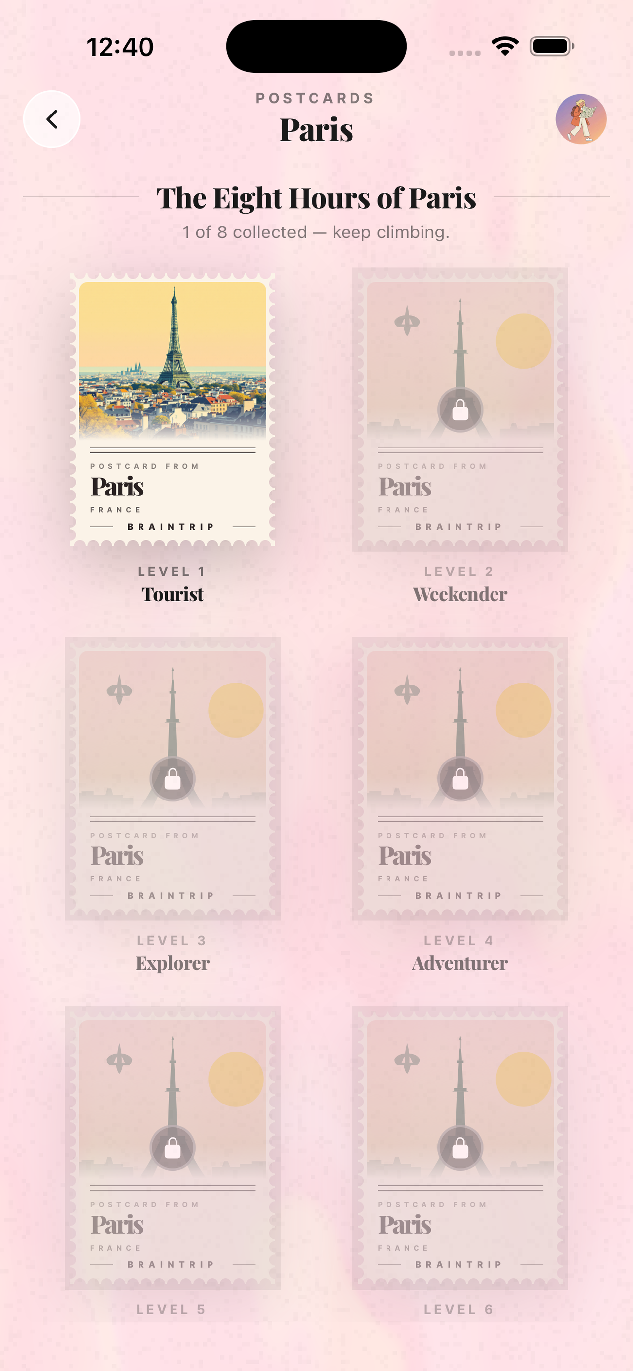 The Eight Hours postcard collection grid